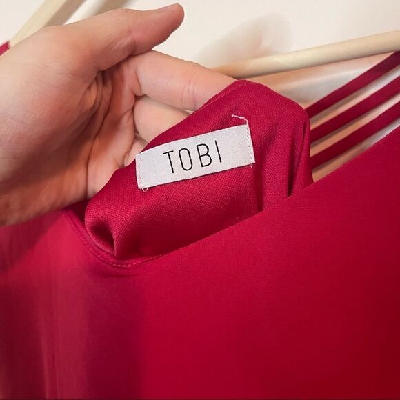 TOBI Ruby Red Crisscross Mini Dress XS - Picture 4 of 6
